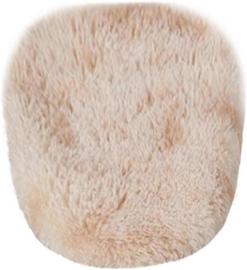 Insun Soft Fluffy Toilet Seat Cover, Washable Absorbent Lid Cover, Adjustable Non Slip Backing for Most Bathroom Toilet Lids Tie-Dyed Pale Camel 17.7" x 19.7" - Image 2